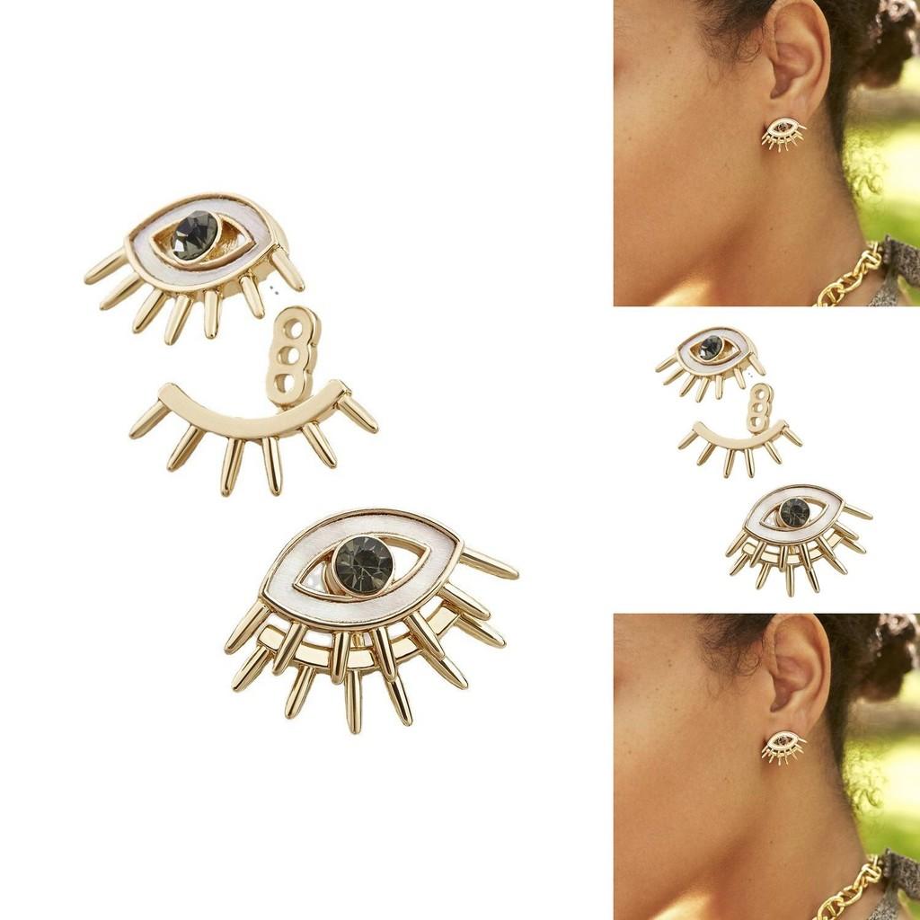 Trendy European American Alloy Eye Earrings Geometric Design For Women Fashion
