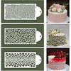 12 Pcs Cake Stencils Cake Templates Set Floral Leaf Linear Stripe Lace Irregular Geometry Wedding Icing Stencils Cake Molds Cookie Dessert