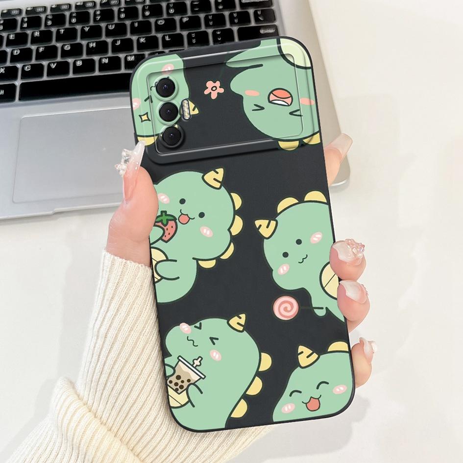 6.6" For Tecno Spark 8P 2021 Case Lovely Panda Cartoon Camera Protection Soft Matte Cover For Tecno Spark8P 8 P KG7H KG7n Bumper