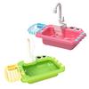 Mini Toddler Playhouse Dishwasher Set Electric Water Circulation 18Pcs Accessories Simulated Faucet Rotating Heat-Resistant Quick-Drying Basket Role