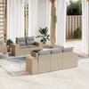 Vidaxl 6-Cz. Set di Mobili da Giardino con Cuscini, Beige, Polyrattan