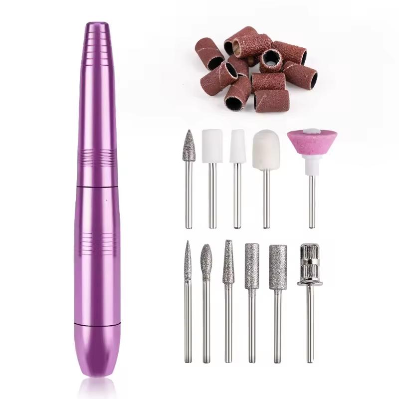 Mini home nail polish machine, nail drill and file machine with acrylic nail kit set, professional nail grinder