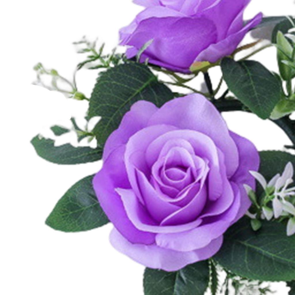 Candle Rings Wreaths Decorative 9inch Artificial Floral Flower Garland for Christmas Tabletop Wedding Thanksgiving