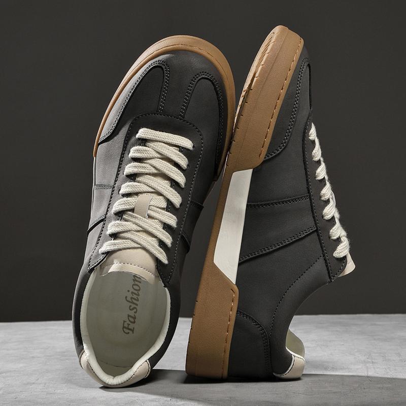 Fashion New Trend Mens Leather Sneakers Leisure Male Casual Shoes Versatile Vulcanized Footwear Simple Tenis Masculino Skateboard Shoes