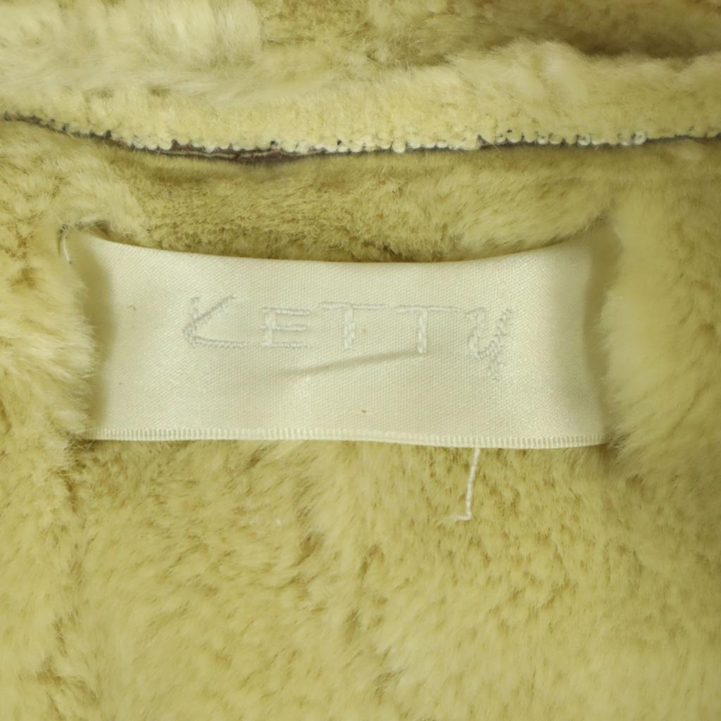 KETTY Long sleeve Boa liner with hood Leather coat M Brown Women Used