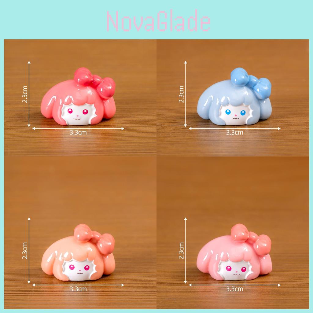 Adorable Resin Bow-tie Puppy Figurine Cute Miniature Car Desk Decor