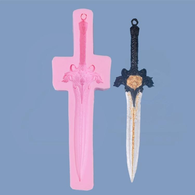 Fondant Mold Chocolate Moulds Sword Shaped Baking Cake Molds Silicone Clay Mould