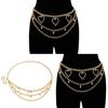 European Style Alloy Heart Waist Chain With Rhinestones For Women And Men