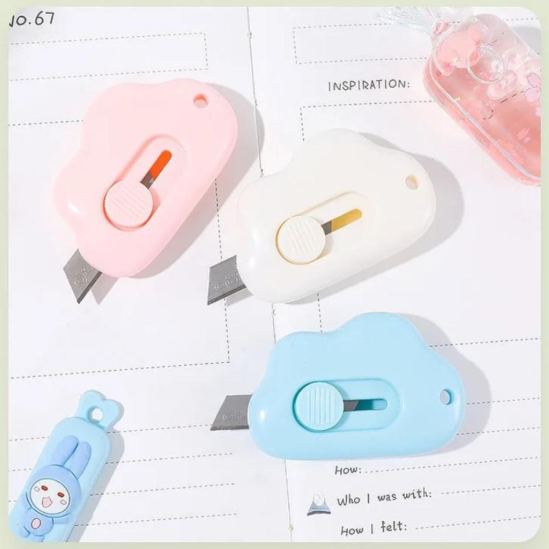 Mini Pocket Cloud Art Utility Knife Box Knife Paper Cutter Craft Wrapping Refillable Blade Stationery