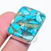Natural Copper Blue Turquoise 925 Sterling Silver Jewelry Ring Size 8.5 J6W77