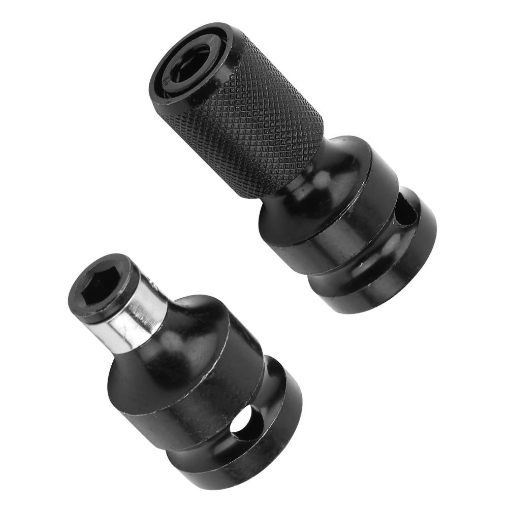 2pcs 1/2 to 1/4 Inch Telescopic Socket Adapter Hex Female Socket Adapter Set For Impact Wrench