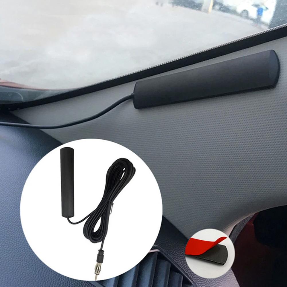 DC 5-12V Car Hidden Amplified Antenna 85-860Mhz AM/FM Radio Aerial Booster Stability Signal FM Amp for Car Truck Motorcycle Boat