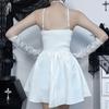 Goth Sexy Fasciatura Senza Maniche Copri Corpo Abiti da Festa Bodycon Y2K Vintage Abito Scoperto Streetwear