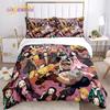 Demon Slayer's Japanese Carton Style Children's Print Beding Set with Soft Fabric Duvet Set Comfortable Bed Size Children's Girl Boy Gift