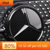 Vkhzm9 2025 New Front Grille Star Logo 3D Mirror Emblem With LED Lighting Chrome Silver Glossy Black For Mercedes Benz SL400 SL500 SL55