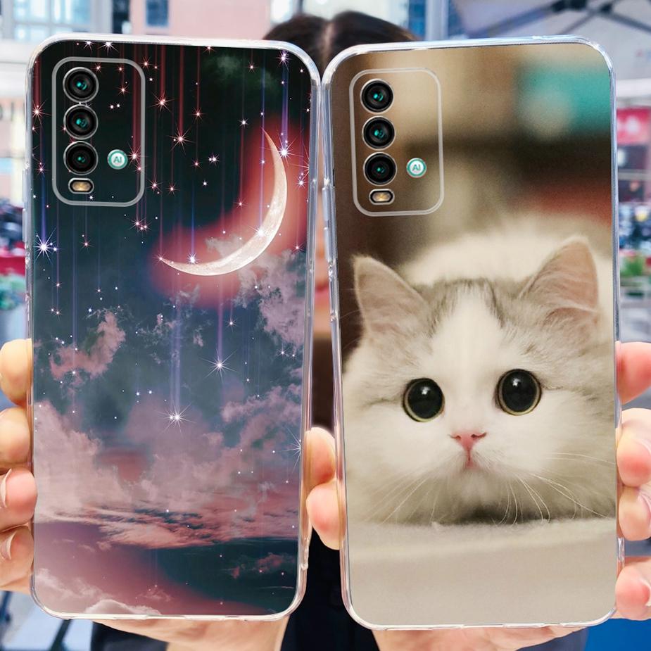For Xiaomi Redmi 9T Case Cute Fashion Painted Cover Clear Silicone Phone Case For Xiaomi Redmi 9T Redmi9T Back Cover 6.53'' Bags