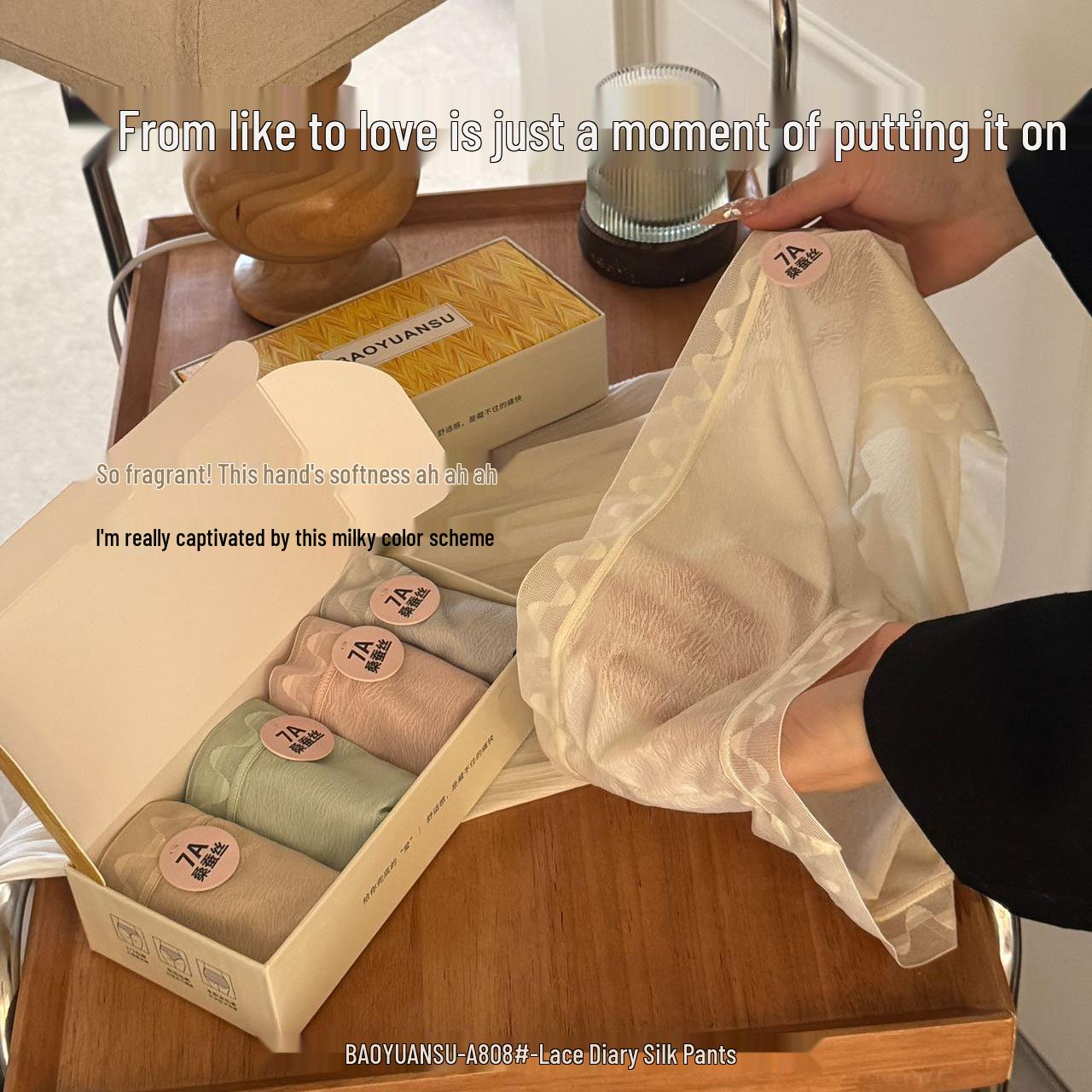 

Набор из 5 женских трусиков-треугольников Luxe Lace Silk с высокой эластичностью - Быстросохнущие, ощущение обнаженности XL/2XL (57-72 kg)