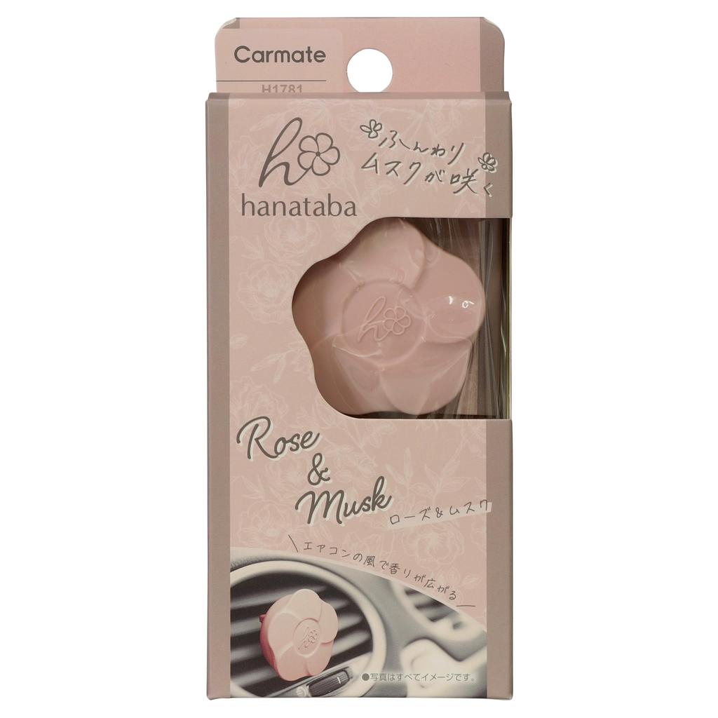 Carmate H1781 Car Hanataba Series, Rose & Musk Scent, Deodorizing Ingredients, Air Conditioner Clip Type