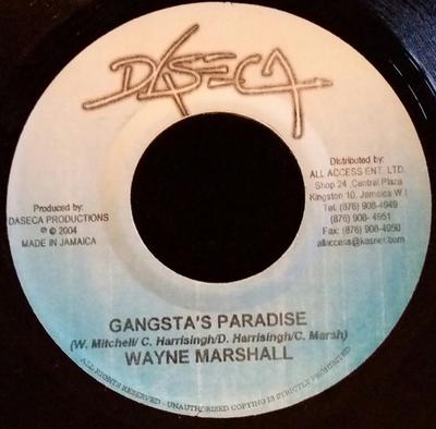 7inch Record WAYNE MARSHALL / JAGWA - Gangsta's Paradise / Mek Gal Bawl NONE Daseca 2004 Jamaica Reggae, Ska & Dub Used