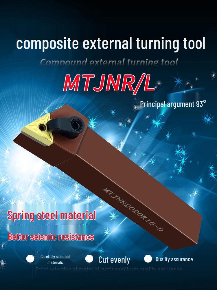 Triangle 93° Turning Tool Holder, MTJNR2020/16/25, Spring Steel Lathe Tool