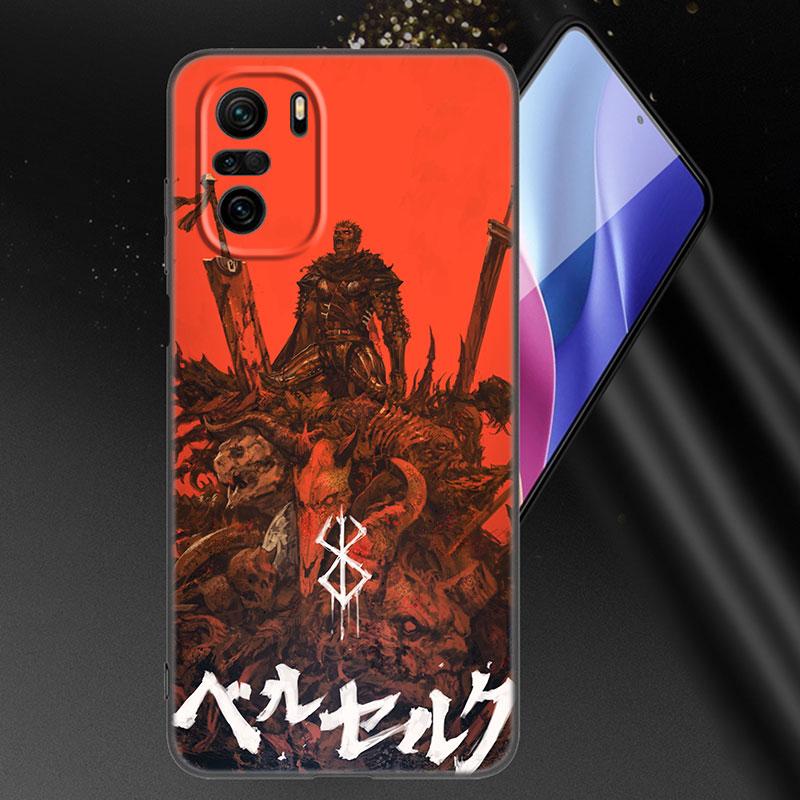 Anime Berserk Guts Phone Case For Xiaomi Mi POCO X3 NFC GT M4 M3 12 11T 10T Pro A3 11 Lite NE 5G 12X 11i F3 Soft TPU Black Cover