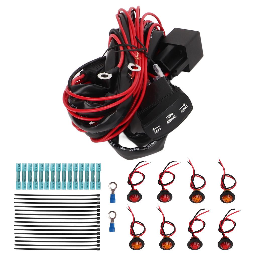 UTV Turn Signal Rocker Switch ATV Street Legal Lighting Kit Turn Signal Flasher Relay Harness Replacement for Polaris
