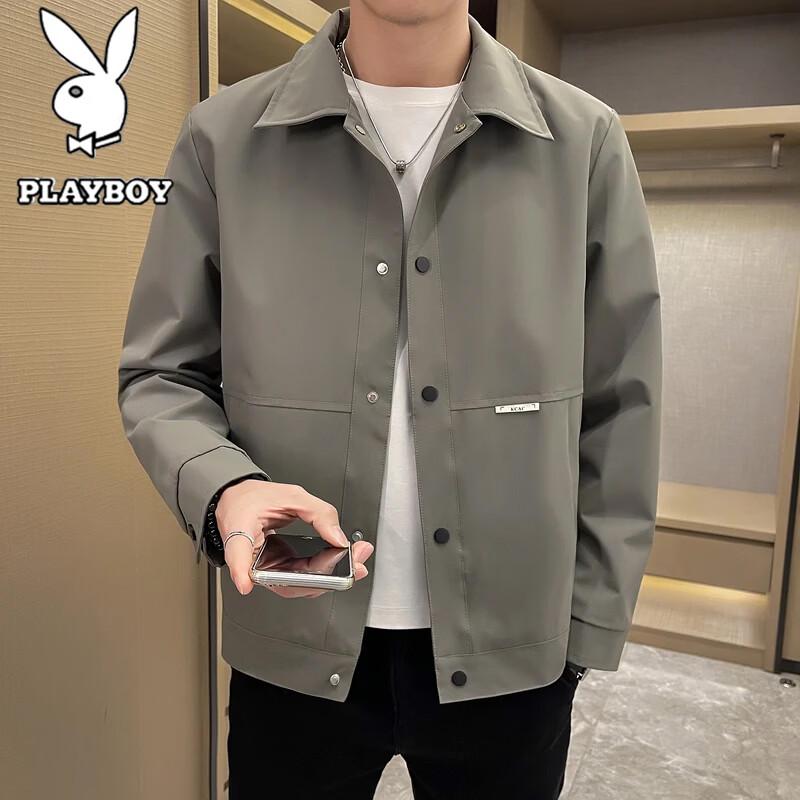 PLAYBOY Men's Casual Lapel Workwear Jacket