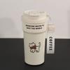 Caneca de Café de Gato Fofo Com Design Isolado de Aço Inoxidável Para Uso em Casa e no Escritório