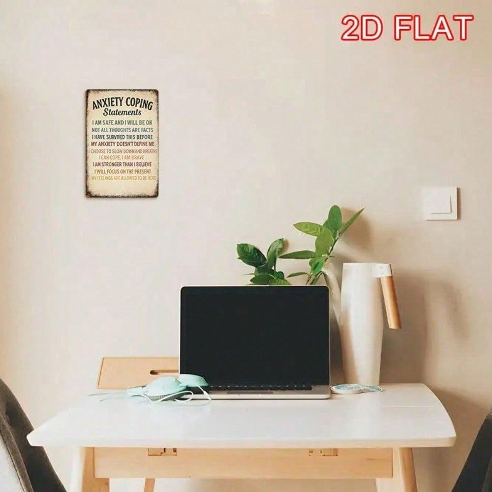 Vintage Anxiety Relief Metal Wall Art Inspirational Sign Rustic Decor