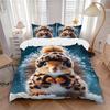 3pcs Anime Squirrel Bedding Set - Includes One Quilt Cover and Two Pillowcases (No Core) - Festive Gift for Bedroom Decor - Polyester Fabric