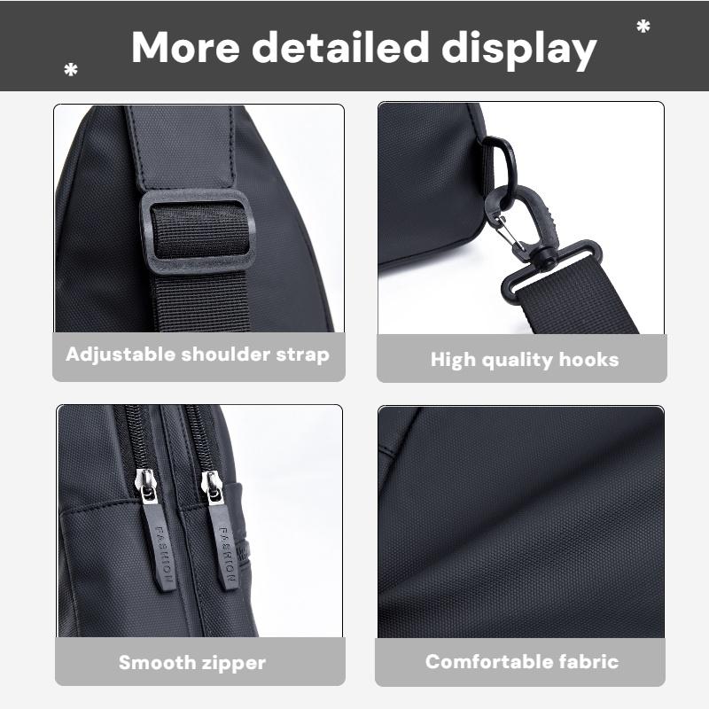 Lightweight Men'S Chest Bag, Casual Nylon Crossbody Bag,Hiking Multipurpose Sling Bag For Outdoor Sports & Daily Commute