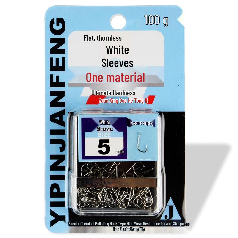 Chaofeng Yipin Barbless Fishing Hooks - 100 Pack for Tilapia White Sleeve 100 pcs No. 9