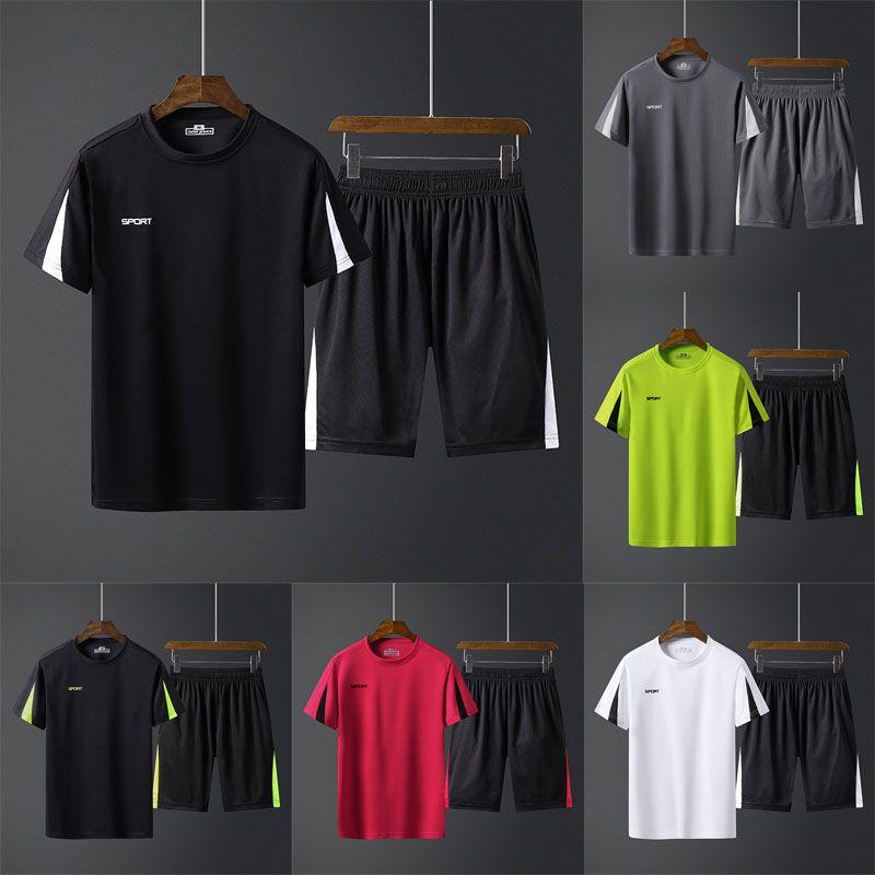Breathable Men Quick Dry Tshirt And Shorts Set For Gym And Running Sportswear