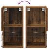 Wall Mounted TV Cabinet with LED Vintage Wood Finish 30.5 x 30 x 60 cm