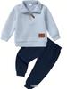 Boys' Long Sleeve Solid Sweatshirt & Pants Set - Autumn/Winter Sportswear