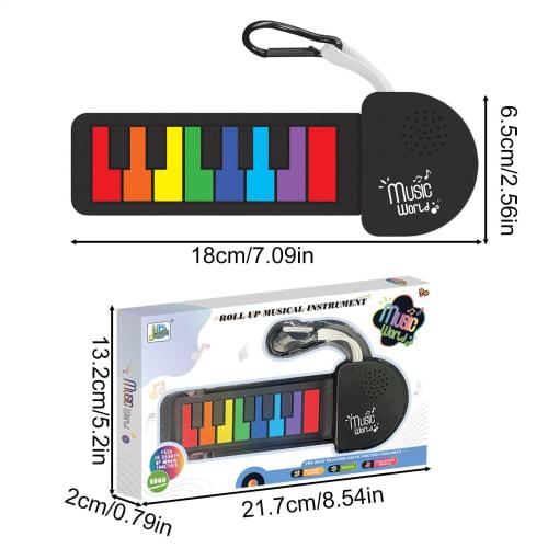 M-i-ni Electronic Piano, Roll-Up Piano Keyboard, Beginner's Musical Instrument, 21.7x13.2x2cm Portable and Lightweight Design Silicone Folding Foldabl