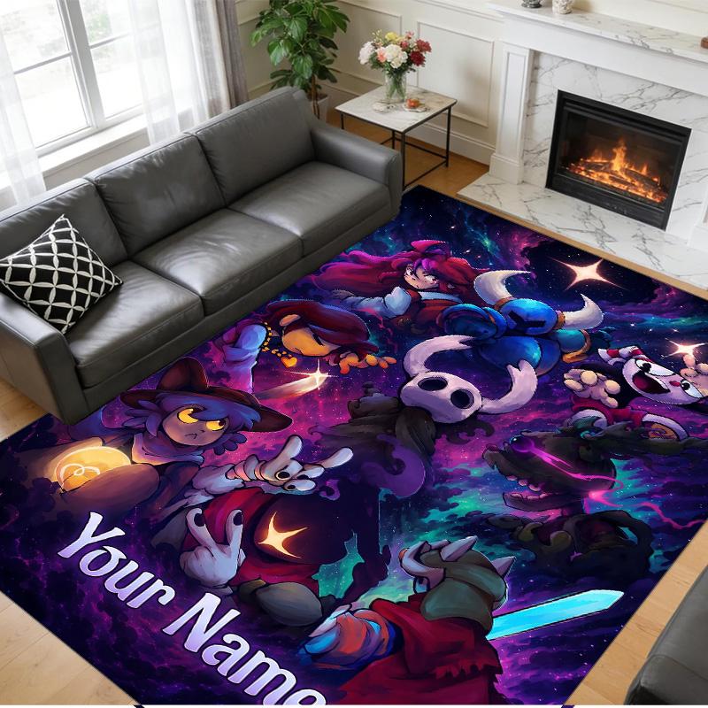 Crystal Velvet Rug Custom Name Text, Soft Non Slip Floor Mat Home DecorUndertale