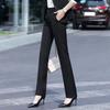 Womens High-Waisted Straight Fit Black Dress Pants Office Work Winter
