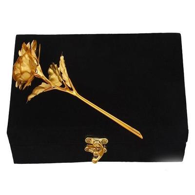 Golden Rose for Gift Artificial Flower for Girlfriend Boyfriend Husband Wife Valentine Week Rose Day Gifts (Golden)