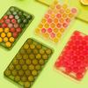 Forma na led, snadno se vyjímá, pohodlné čištění, šetří místo díky víku, opakovaně použitelná, ručně vyrobená, 33dílná kulatá miska na led, zdroj šťávy