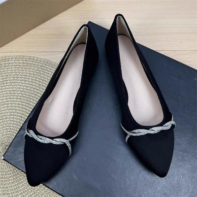 Fashion Flat Shoes for Women Spring  Autumn 2025 New Pointed Soft Soled Professional Work Shoes Black Plus Size Women's Shoes 42 43 44