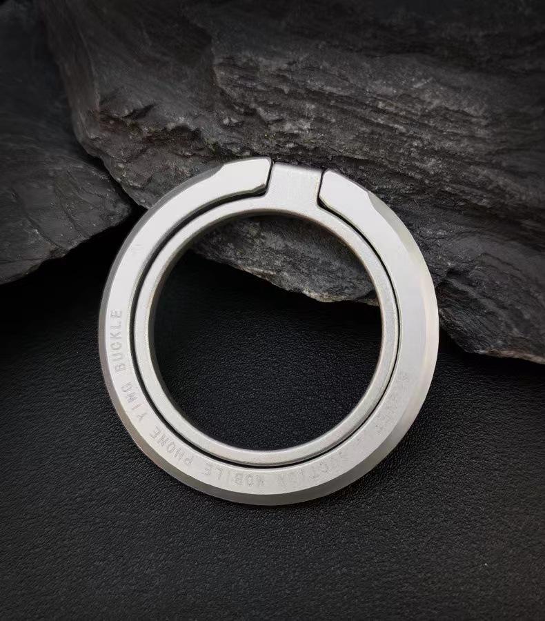 Ultra-Thin MagSafe Magnetic Phone Holder - Metal Folding Desktop Stand with Strong Suction and Finger Ring Buckle