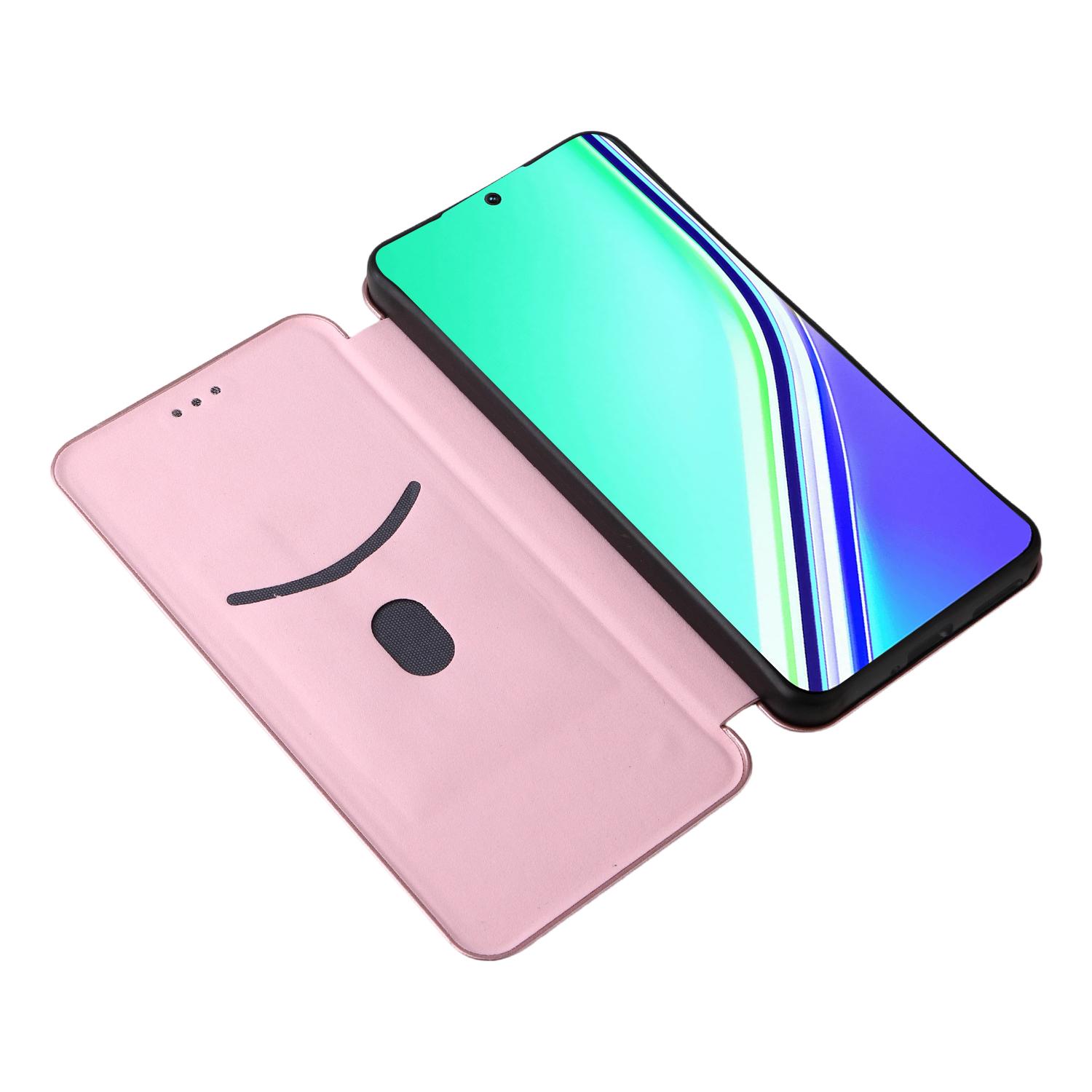 

For Realme P3 Pro 5G Case Carbon Fiber Texture Drop-Proof PU Leather Phone Cover Blue
