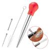 Kitchen Stainless Steel Turkey Baster with 2 Marinade Needle and Cleaning Brush