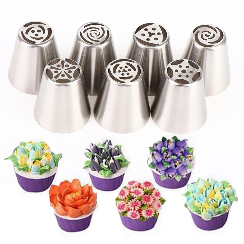 7Pcs Tulip Flower Cake Pastry Nozzles Diy Baking Tools Fondant Cake Decoration