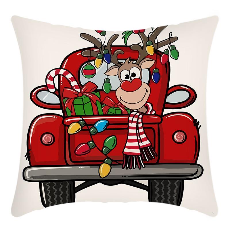 New Christmas Pillowcase Christmas Elk Print Santa Claus Dwelling Decoration Holiday Pillowcase