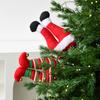 Christmas Elf Figurine Leg Ornament, Vase Flower Decoration, Suitable for Christmas Room and Garden Decoration.