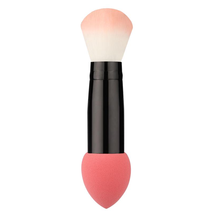 Double-Ended Blush & Foundation Brush with Non-Latex Sponge Puff