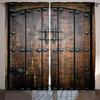 2 stücke Holz Tür Shabby Retro Decor Vorhänge 3D Digital Gedruckt Vorhänge Für Wohnzimmer Büro Wohnkultur 2024 Neue Mode