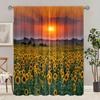 Sonnenblumen Glück Gedruckte Vorhänge 2-teiliges Polyester-Set für Schlafzimmer Wohnzimmer Arbeitszimmer Dekor Fröhliche Florale Fensterdekoration
